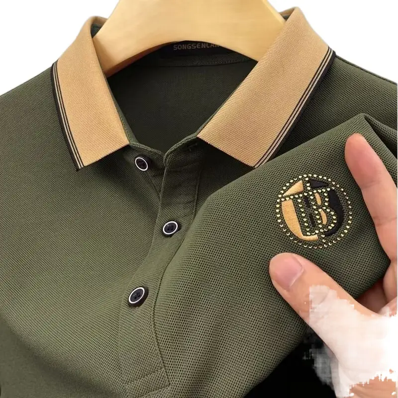 Men's White Polo Shirt with Collar & Embroidered Logo - Image 6