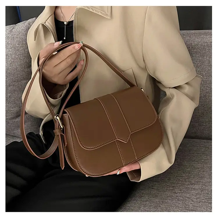 Brown Vintage Square Shoulder Bag for Women — feature 20