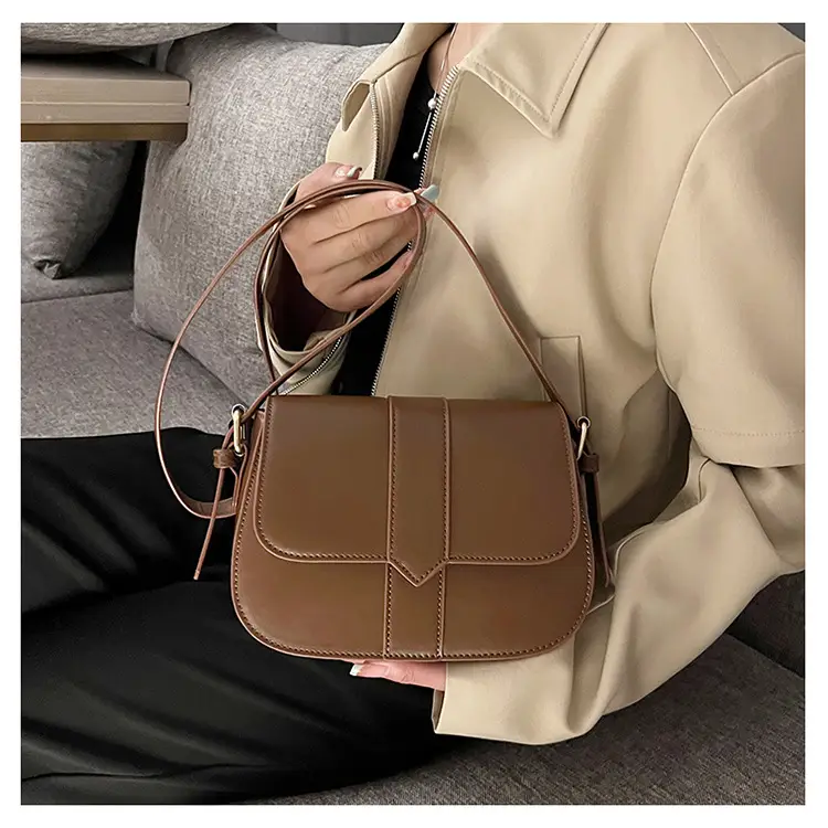 Brown Vintage Square Shoulder Bag for Women — feature 46