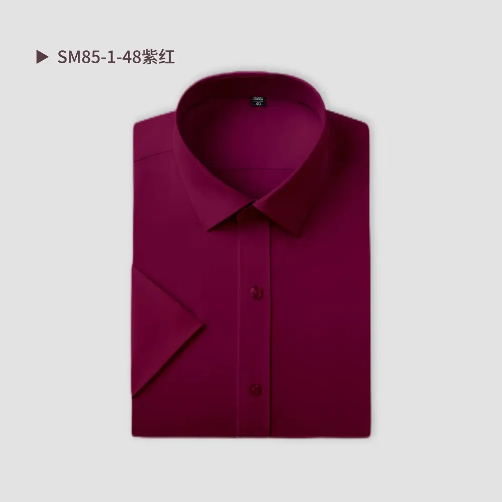 Men Cotton Short Sleeve Shirt Black SW75-137 - Image 4