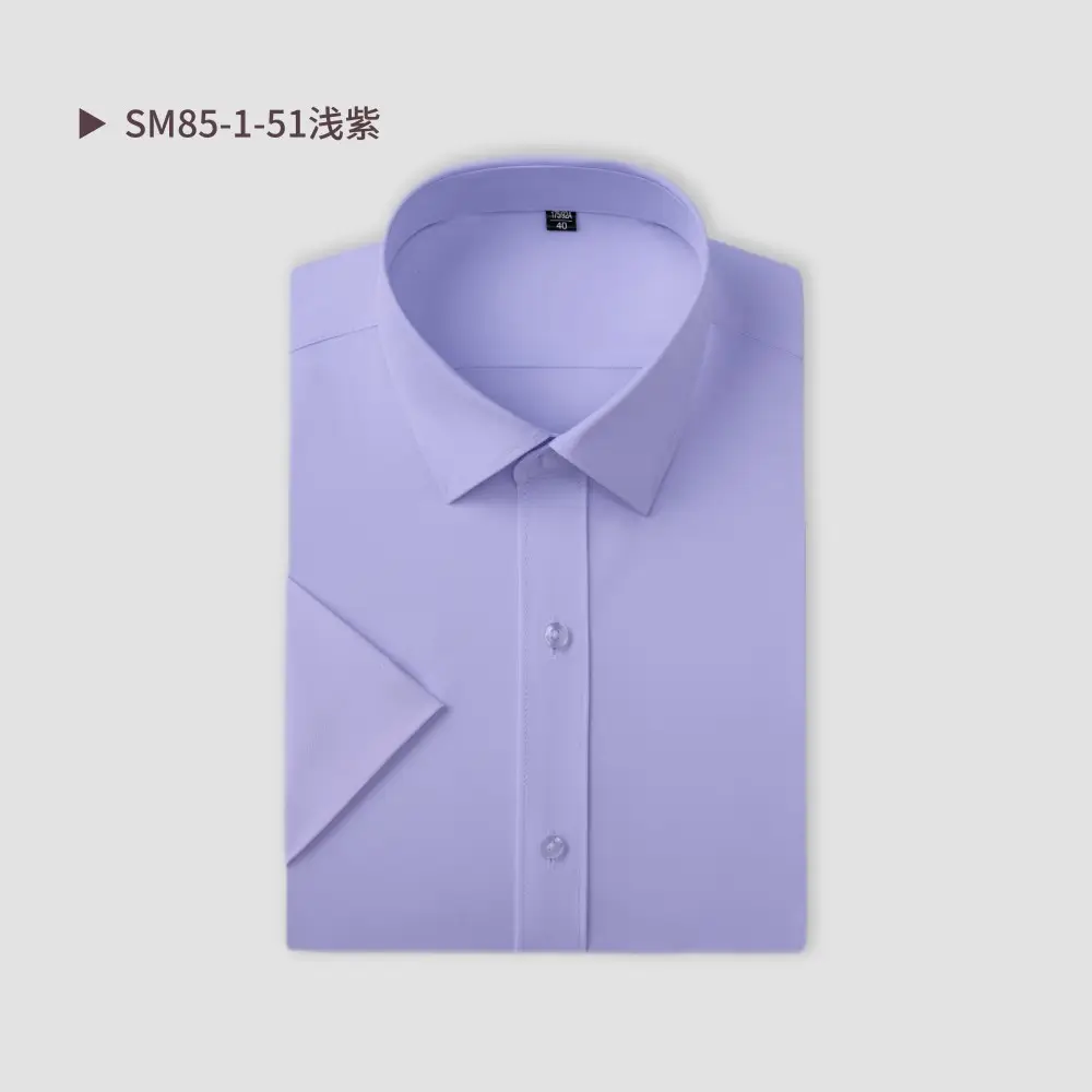 Men Cotton Short Sleeve Shirt Black SW75-137 - Image 5