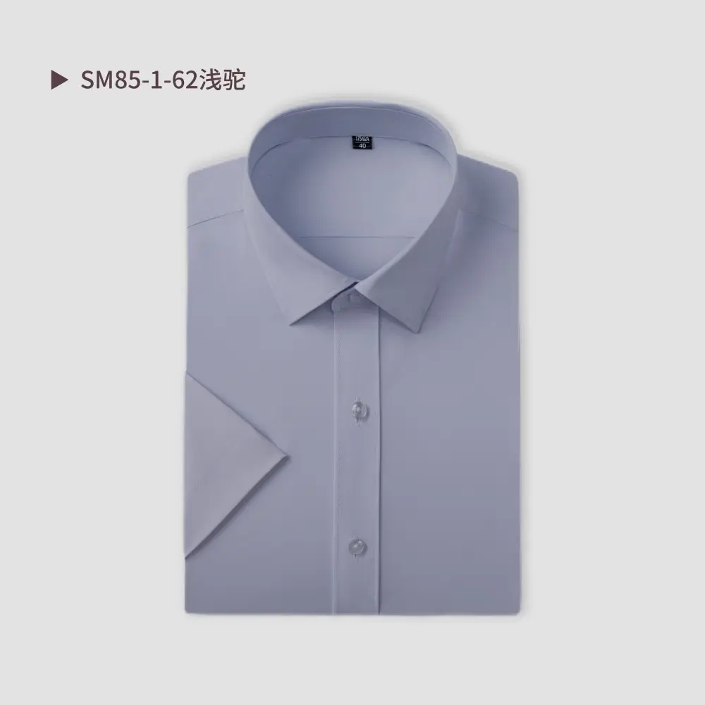Men Cotton Short Sleeve Shirt Black SW75-137 - Image 8