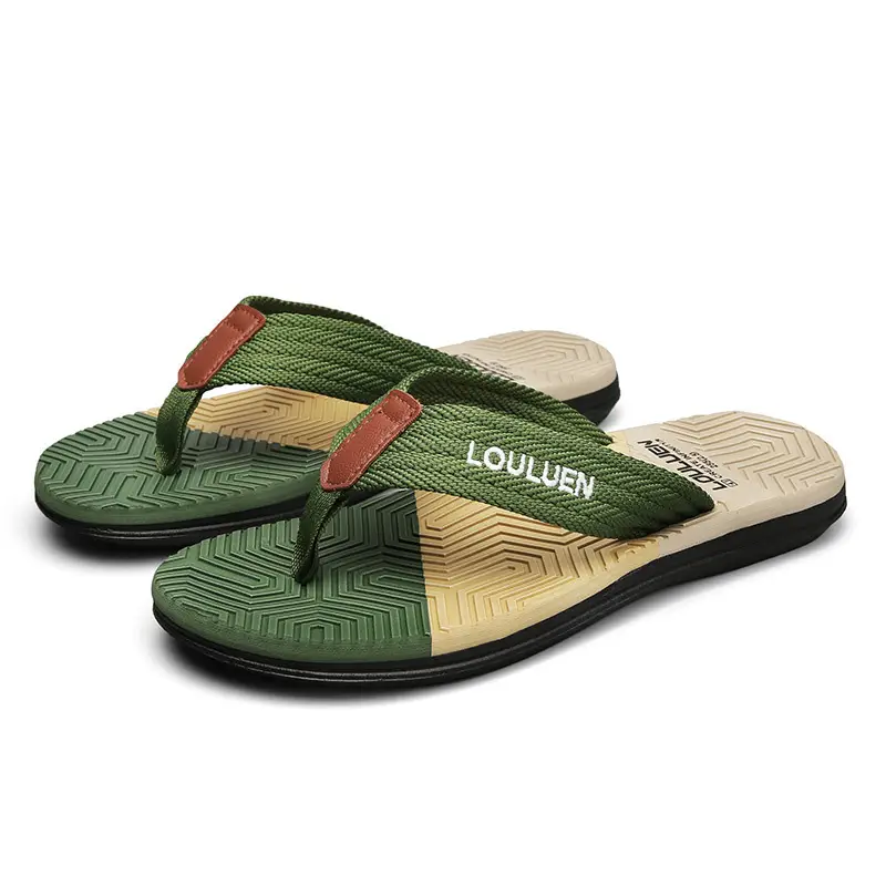 Summer flip-flops men's outdoor wear color matching non-slip slippers men's outdoor soft bottom Vietnam clip-on driving sandals wholesale - Image 8