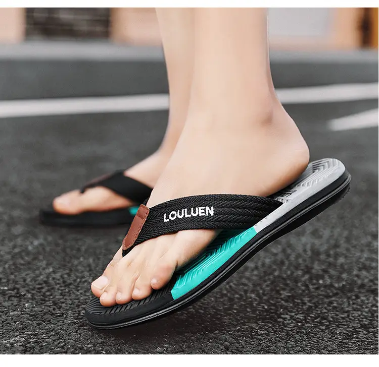 Summer flip-flops men's outdoor wear color matching non-slip slippers men's outdoor soft bottom Vietnam clip-on driving sandals wholesale — feature 11