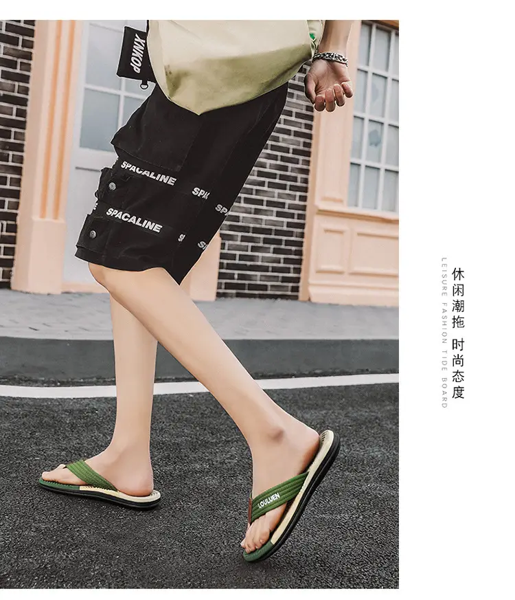 Summer flip-flops men's outdoor wear color matching non-slip slippers men's outdoor soft bottom Vietnam clip-on driving sandals wholesale — feature 15