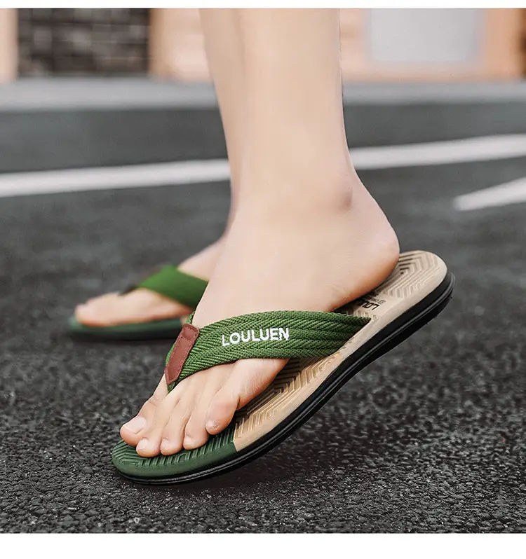 Summer flip-flops men's outdoor wear color matching non-slip slippers men's outdoor soft bottom Vietnam clip-on driving sandals wholesale — feature 17