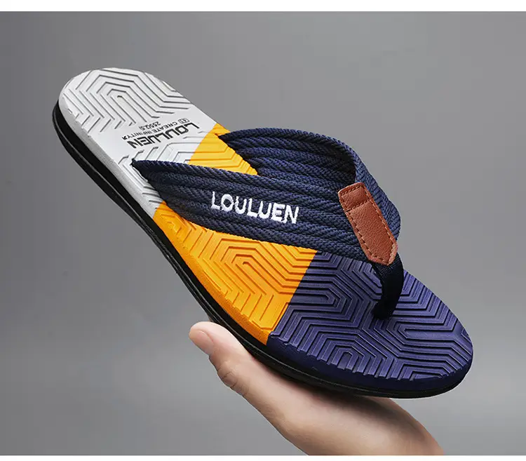 Summer flip-flops men's outdoor wear color matching non-slip slippers men's outdoor soft bottom Vietnam clip-on driving sandals wholesale — feature 20