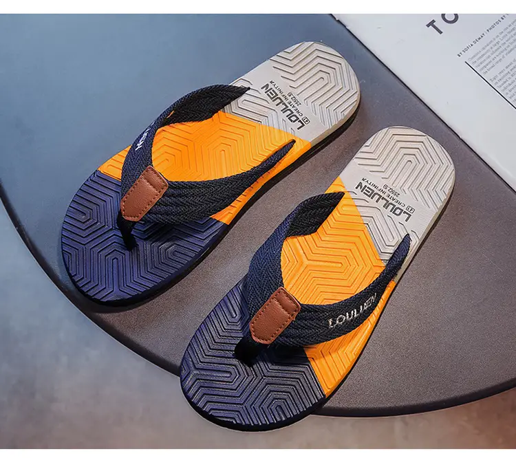 Summer flip-flops men's outdoor wear color matching non-slip slippers men's outdoor soft bottom Vietnam clip-on driving sandals wholesale — feature 21