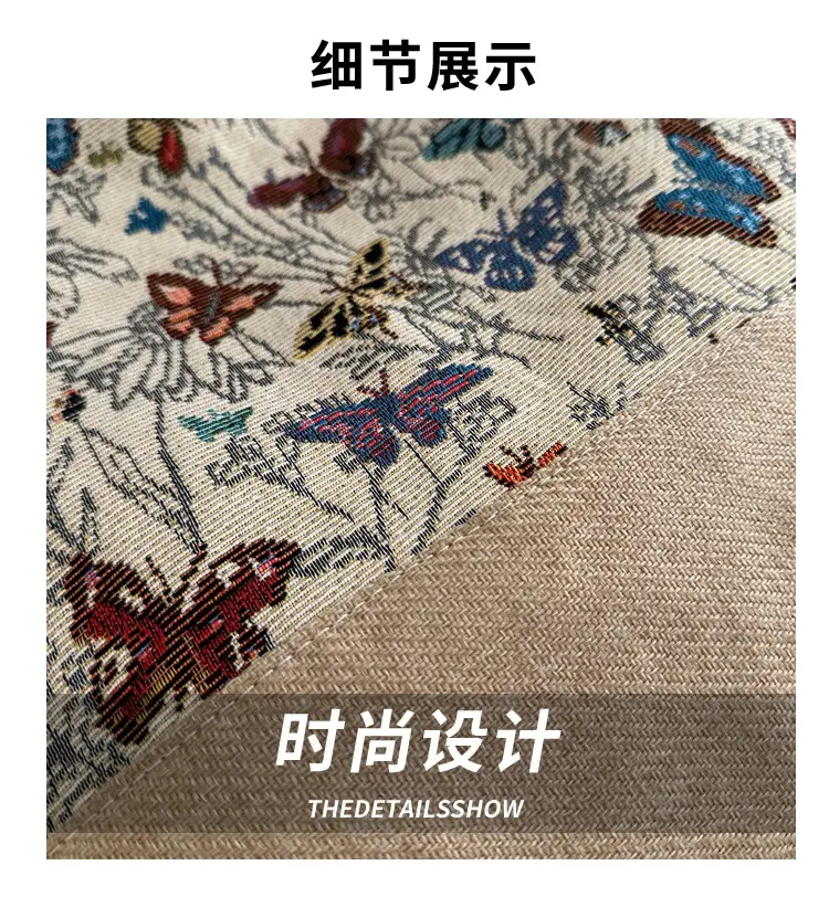 Women Linen Floral Tote Bag 2024 Summer Butterfly Print — feature 2