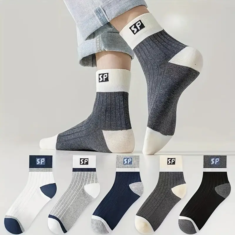 Socks Spring and Summer Men's Mid-length Socks Spring and Summer Breathable Stockings Autumn and Winter Sweat-absorbent Men's Socks Sports Basketball Socks for Hair