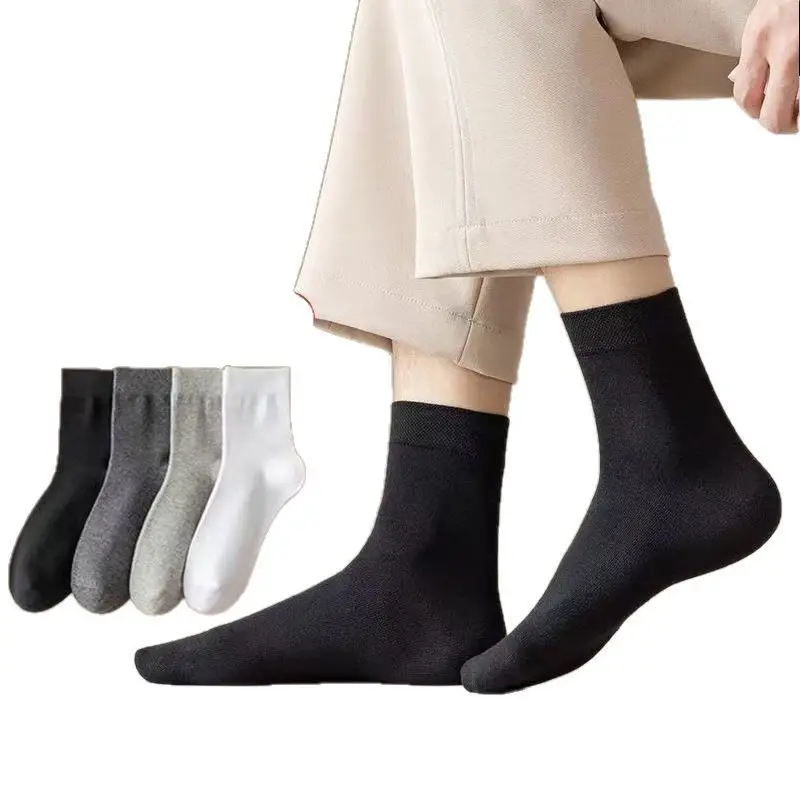 Socks Spring and Summer Men's Mid-length Socks Spring and Summer Breathable Stockings Autumn and Winter Sweat-absorbent Men's Socks Sports Basketball Socks for Hair