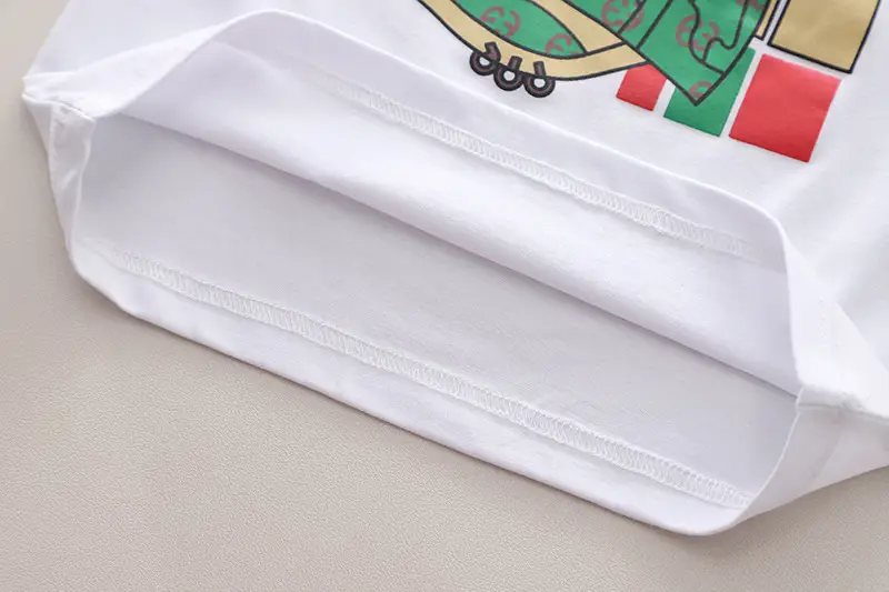 Summer Casual Boys T-Shirt Shorts Set Blue White Cartoon Cap — feature 10