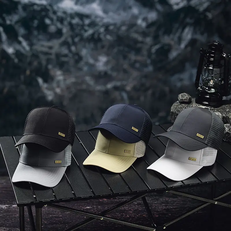 Grey Mesh Baseball Cap for Men Summer - Image 8