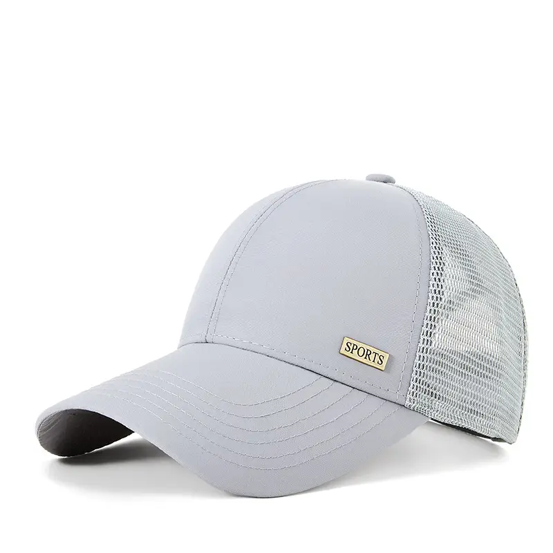 Grey Mesh Baseball Cap for Men Summer - Image 5