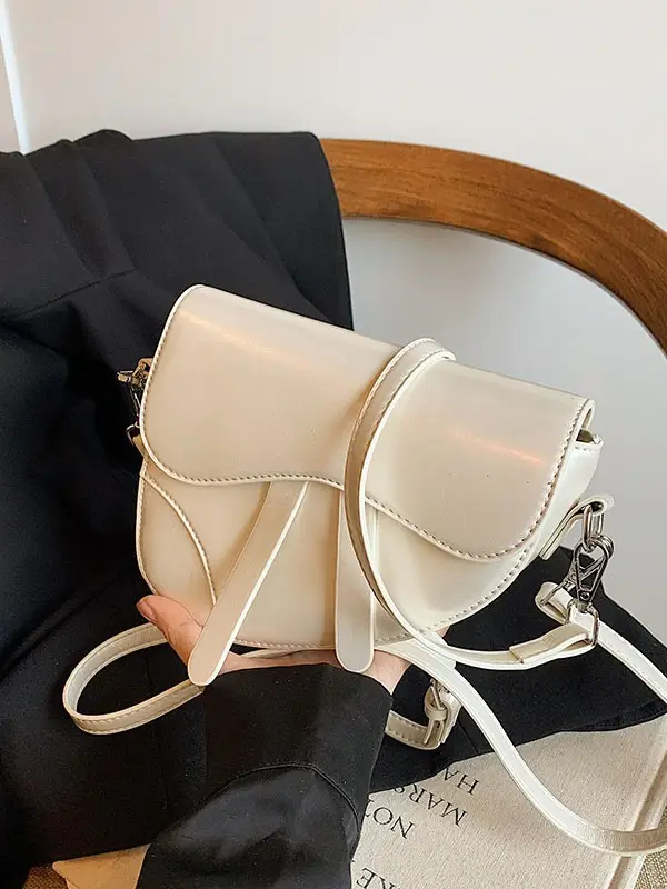 Women's Creamy Underarm Bag with Crossbody Strap - Image 10