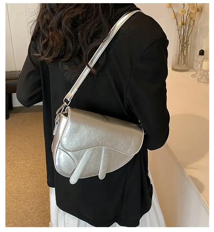 Women's Creamy Underarm Bag with Crossbody Strap — feature 10
