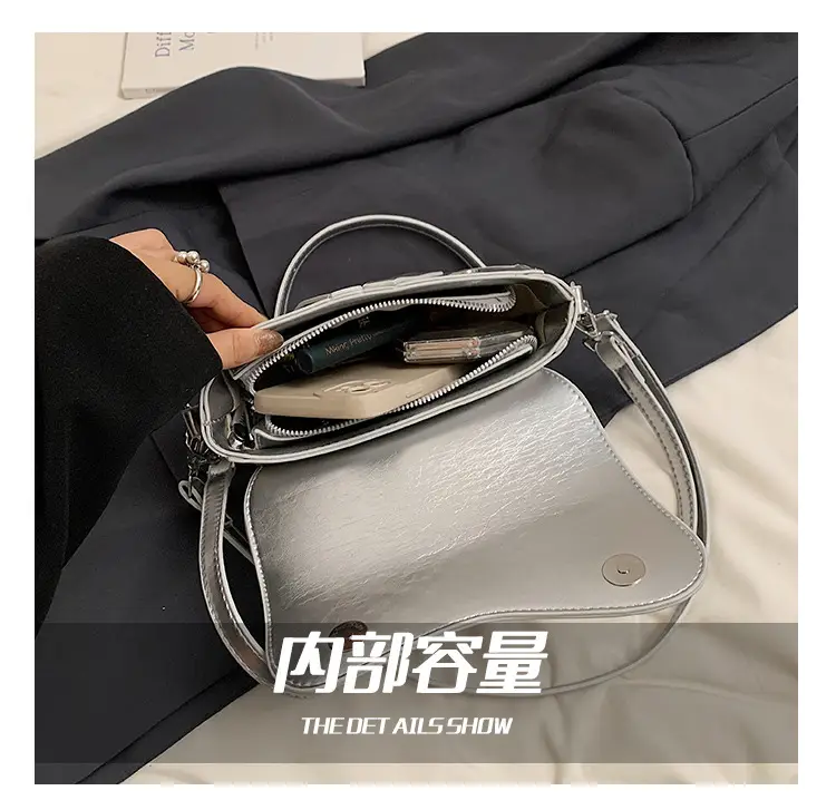 Women's Creamy Underarm Bag with Crossbody Strap — feature 16
