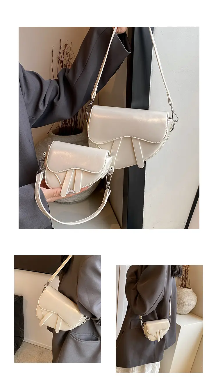Women's Creamy Underarm Bag with Crossbody Strap — feature 17