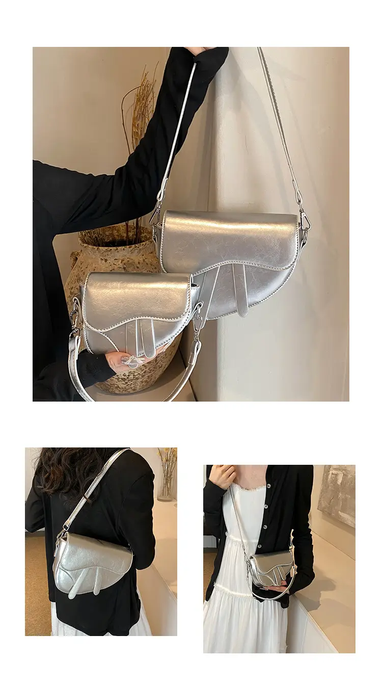 Women's Creamy Underarm Bag with Crossbody Strap — feature 18