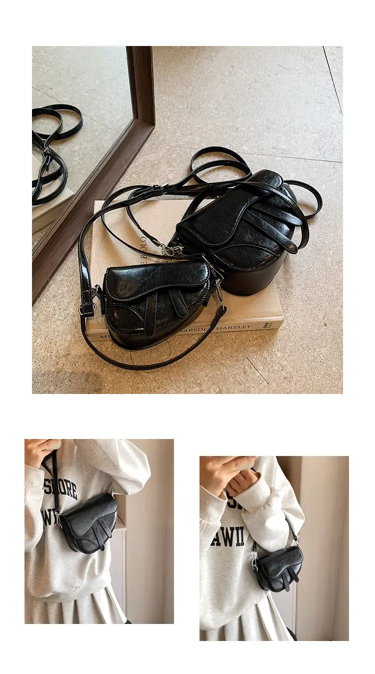 Women's Creamy Underarm Bag with Crossbody Strap — feature 19