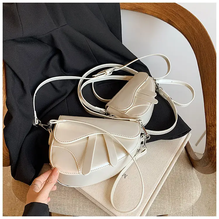 Women's Creamy Underarm Bag with Crossbody Strap — feature 25