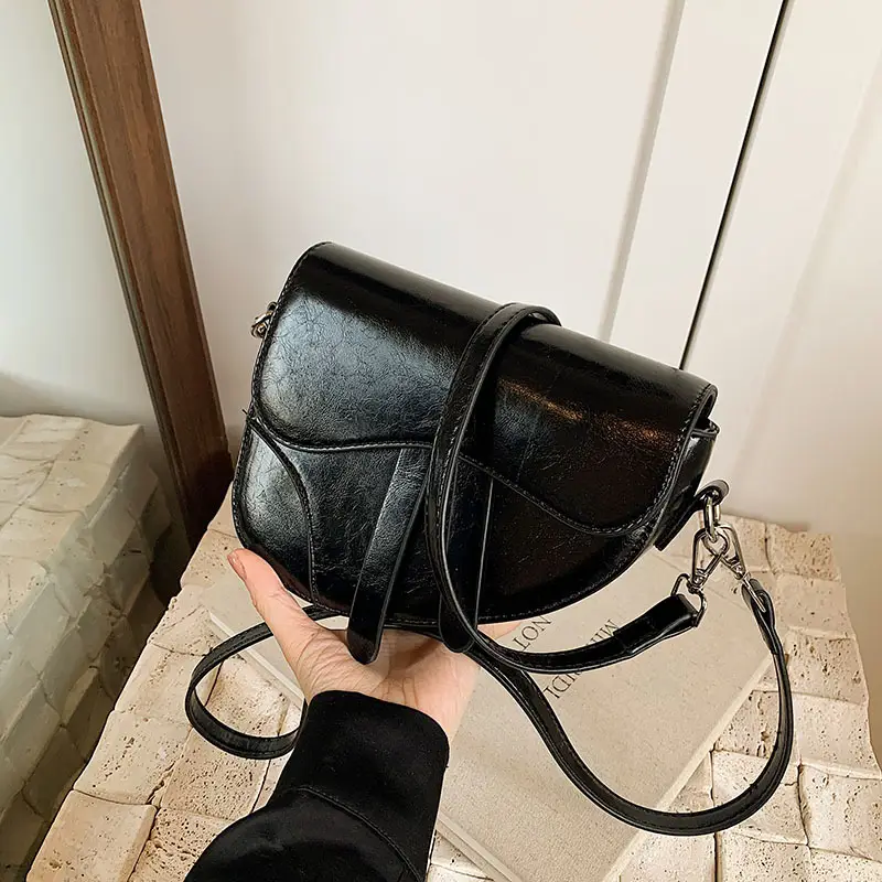 Women's Creamy Underarm Bag with Crossbody Strap - Image 3