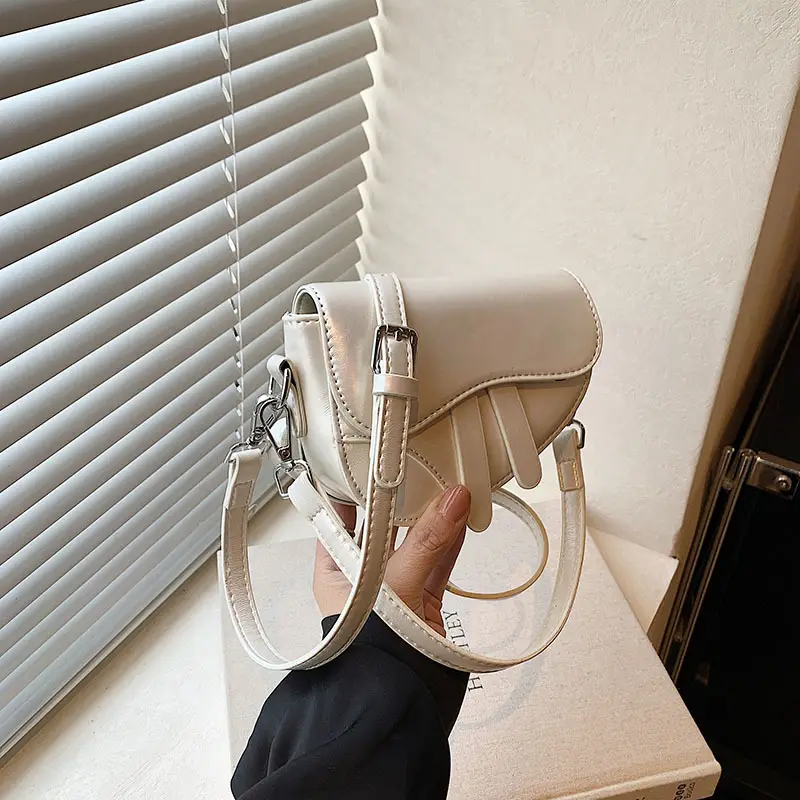 Women's Creamy Underarm Bag with Crossbody Strap - Image 5