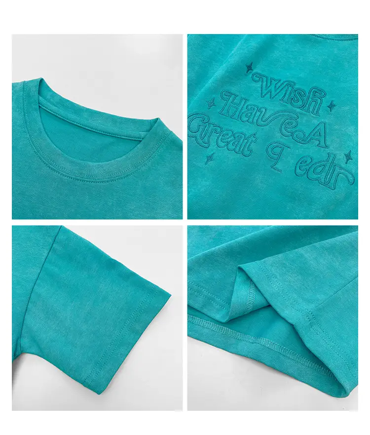 Kids T-Shirt Blue Cotton Summer Street Style — feature 5