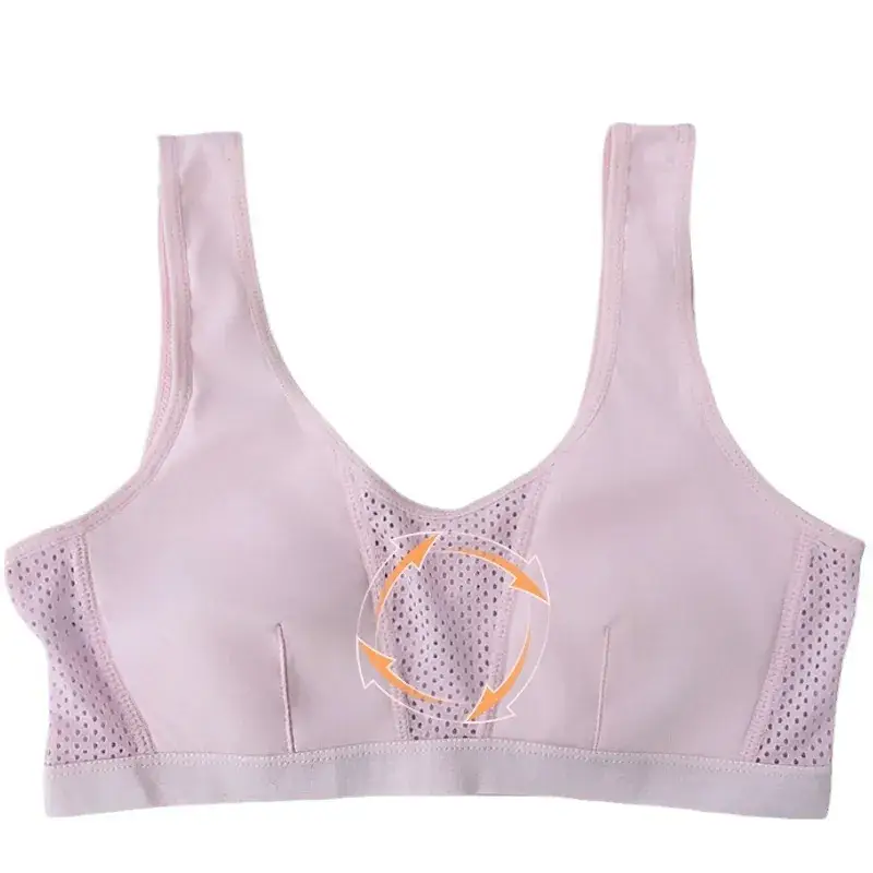 Girls Cotton Sports Vest Light Blue Fixed Back - Image 8