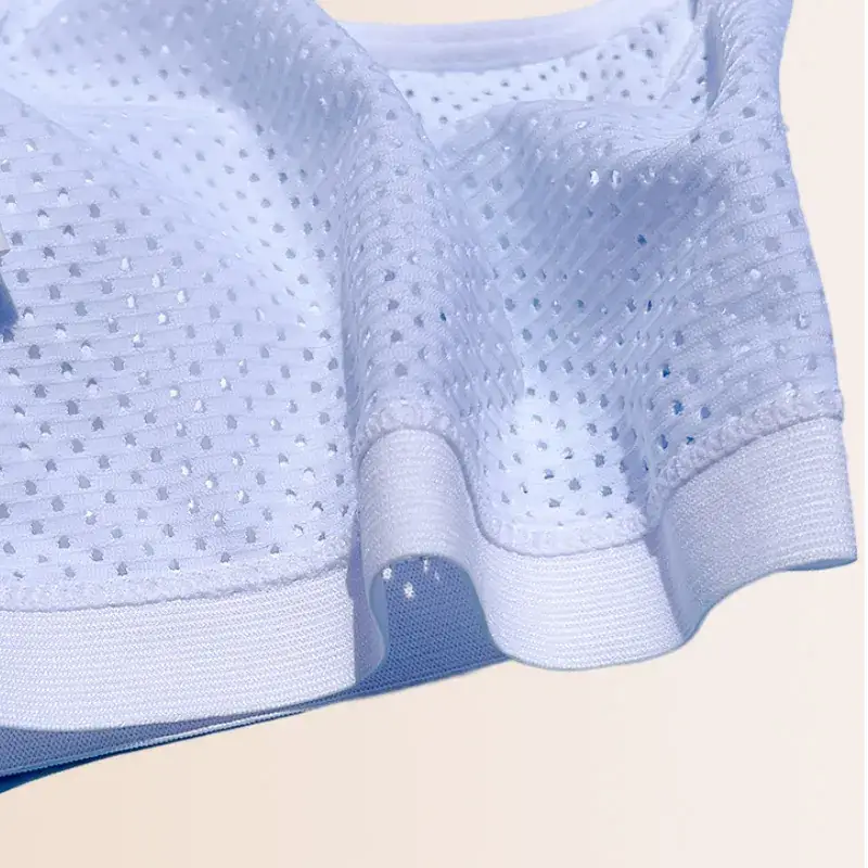 Girls Cotton Sports Vest Light Blue Fixed Back — feature 13