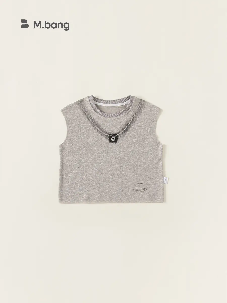 Yubao Kids Sleeveless Pink Vest with Korean Necklace - Image 4