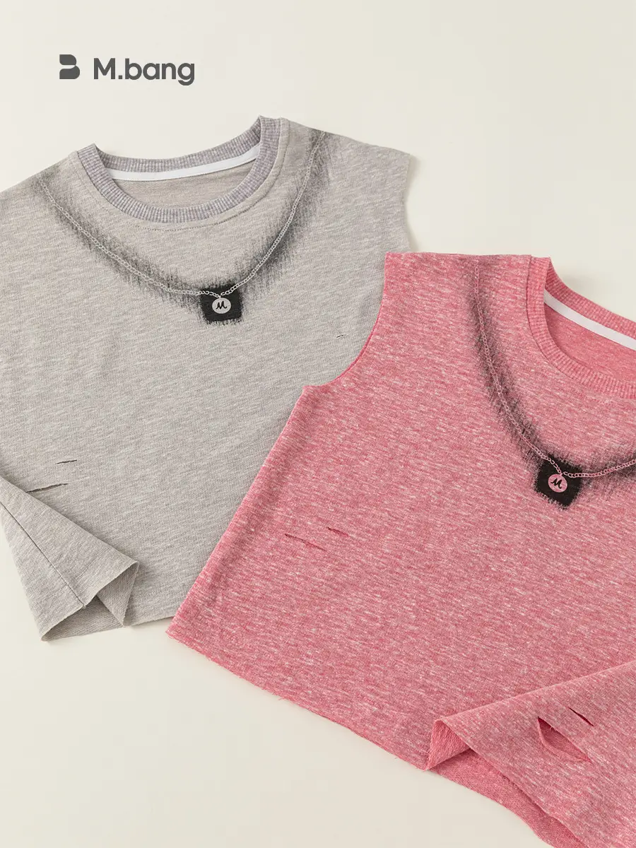 Yubao Kids Sleeveless Pink Vest with Korean Necklace - Image 6
