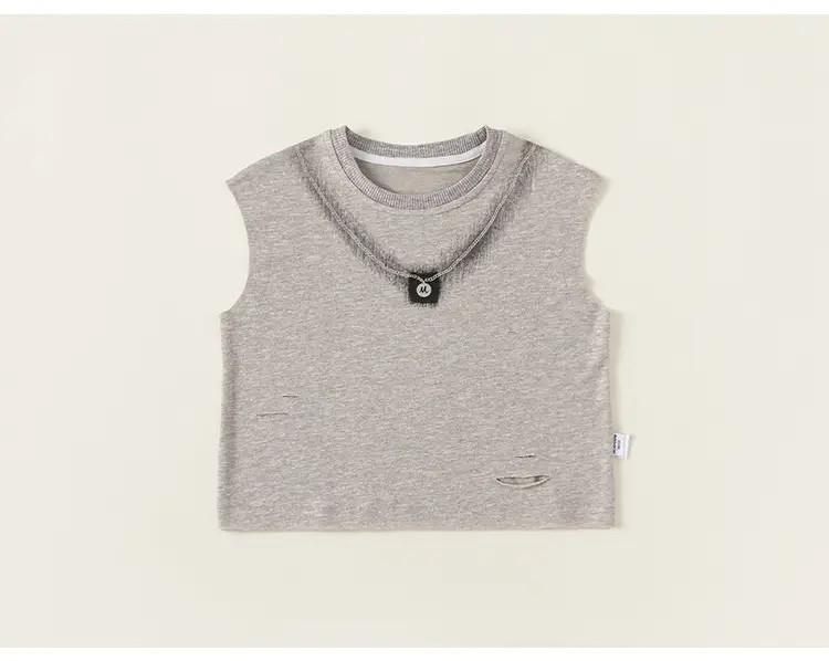 Yubao Kids Sleeveless Pink Vest with Korean Necklace — feature 15
