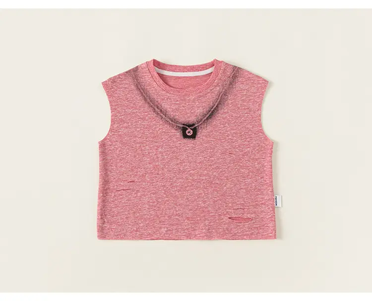 Yubao Kids Sleeveless Pink Vest with Korean Necklace — feature 16