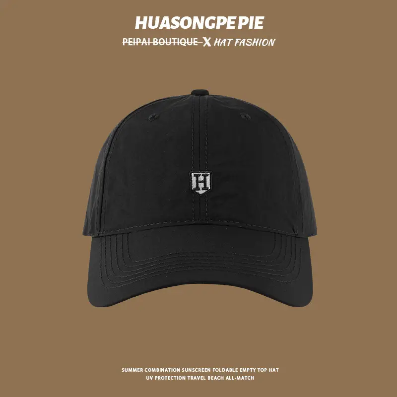 Men Black UV Protection Cap with H-T Logo — feature 5