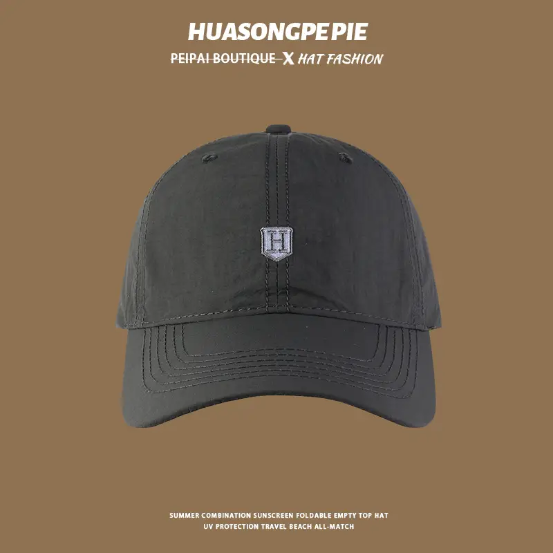 Men Black UV Protection Cap with H-T Logo — feature 6