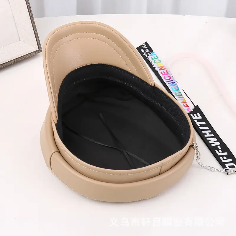 Korean New British Style Retro PU Leather Duck Tongue Newspaper Boy Cap Big Head Girth Fashionable Face Small Beret Flat Cap - Image 7