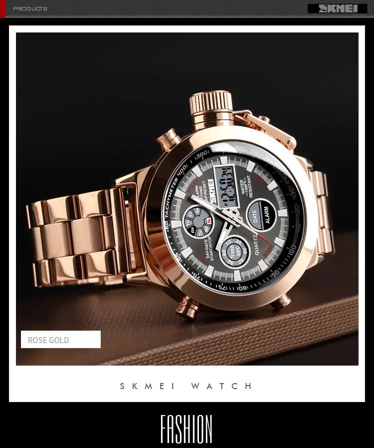 SKMEI Men's Stainless Steel Chronograph Watch with Dual Display — feature 12