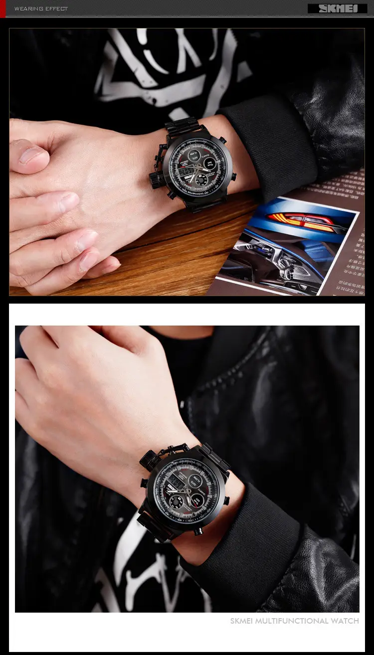 SKMEI Men's Stainless Steel Chronograph Watch with Dual Display — feature 14
