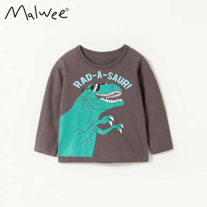 Malwee Boys Rad-A-Sauri Long Sleeve T-Shirt Brown - Image 6