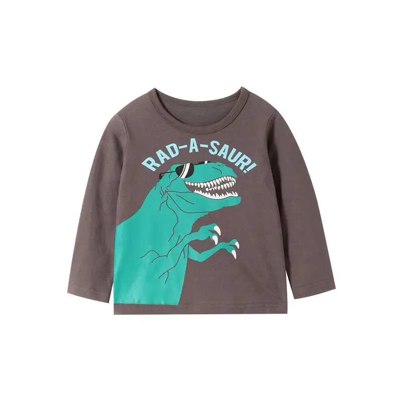 Malwee Boys Rad-A-Sauri Long Sleeve T-Shirt Brown - Image 10