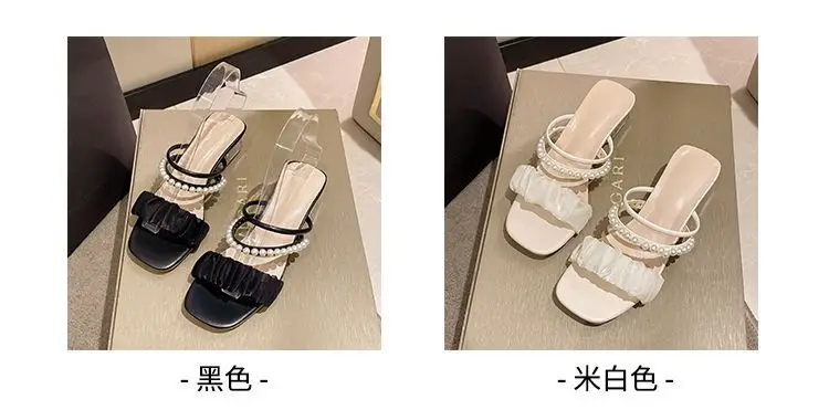 Women Pearl Heel Sandals Medium Black 2025 โ feature 3