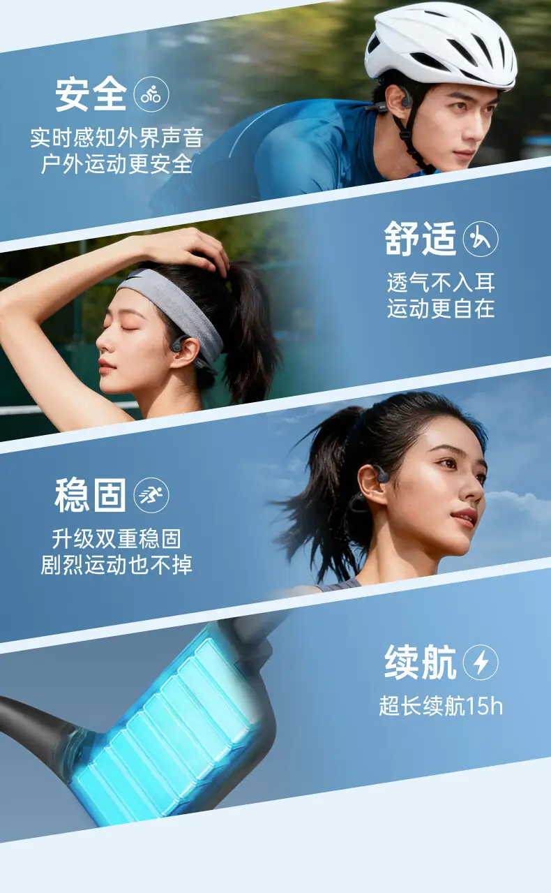 Over-Ear Bluetooth Earphones with Bone Conduction & Long Battery β feature 10