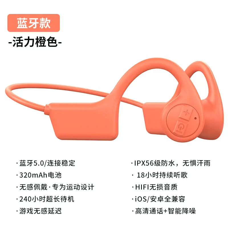 Over-Ear Bluetooth Earphones with Bone Conduction & Long Battery
