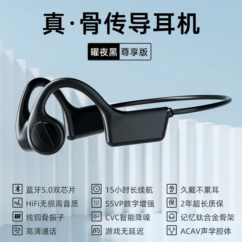 Over-Ear Bluetooth Earphones with Bone Conduction & Long Battery - Image 2