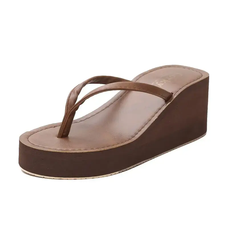 2026 New Summer Sandals, Beach Slippers, Women's Flip-Flops, Wedge Heels, Thick Soles, Non-Slip High Heels, Flip-Flops for Outdoor Wear - Image 5