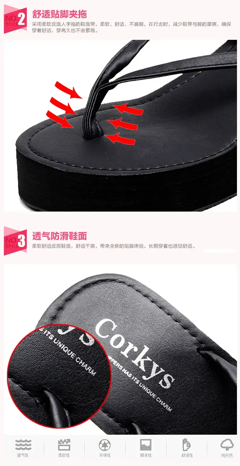 2026 New Summer Sandals, Beach Slippers, Women's Flip-Flops, Wedge Heels, Thick Soles, Non-Slip High Heels, Flip-Flops for Outdoor Wear — feature 10