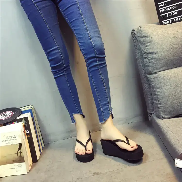 2026 New Summer Sandals, Beach Slippers, Women's Flip-Flops, Wedge Heels, Thick Soles, Non-Slip High Heels, Flip-Flops for Outdoor Wear — feature 24
