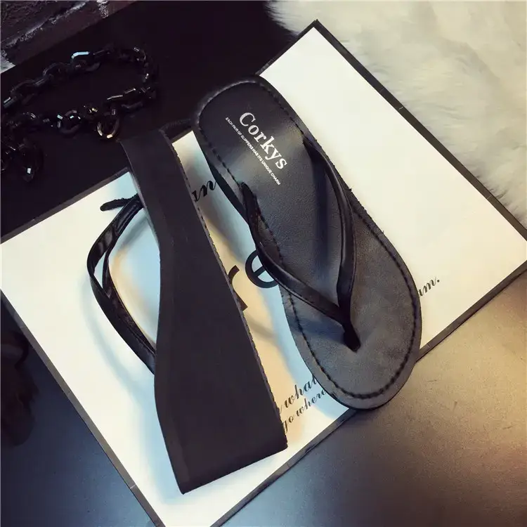 2026 New Summer Sandals, Beach Slippers, Women's Flip-Flops, Wedge Heels, Thick Soles, Non-Slip High Heels, Flip-Flops for Outdoor Wear — feature 35