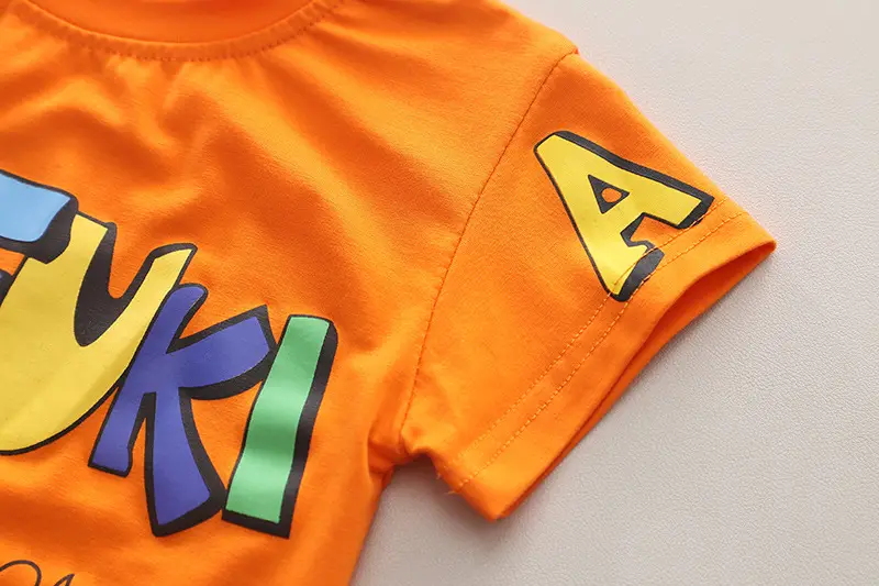 New Kids Summer T-Shirt Suit Black Orange White — feature 7